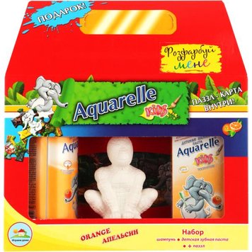 Aquarelle kids New дитячий подарунковий набір Апельсин+пазли+гіпсова фігурка 05597 фото