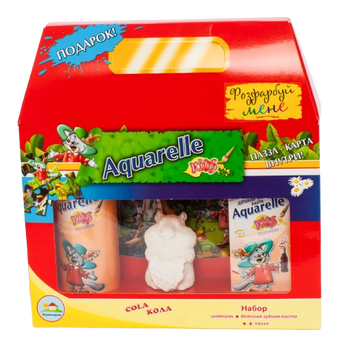 Aquarelle kids New дитячий подарунковий набір Кола+пазли+гіпсова фігурка 05599 фото