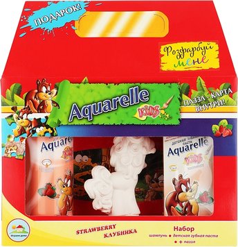 Aquarelle kids New дитячий подарунковий набір Полуниця+пазли+гипсова фігурка 05598 фото