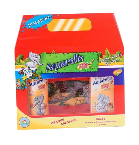 Aquarelle kids детский подарочный набор Апельсин + пазлы 01107 фото