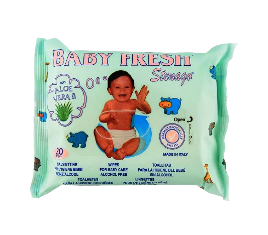 BABY FRESH Дитячі вологі серветки з екстрактом алое і аллонтоіном - 20 шт 08196 фото