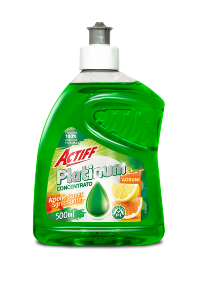 Засіб для миття посуду ACTIFF PIATTI AGRUMI PLATIN DISH WASHING GEL CITRUS 500мл 261512 фото