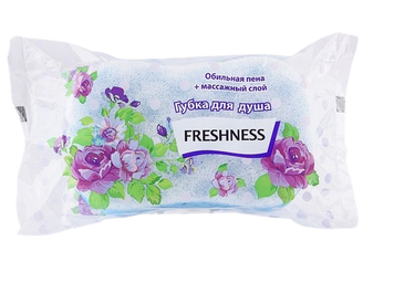 Губки банні ТМ "Freshness" №3 (голуба) 03851 фото