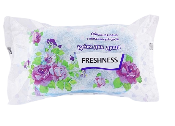 Губки банные ТМ "Freshness" №3 (голубая) 03851 фото